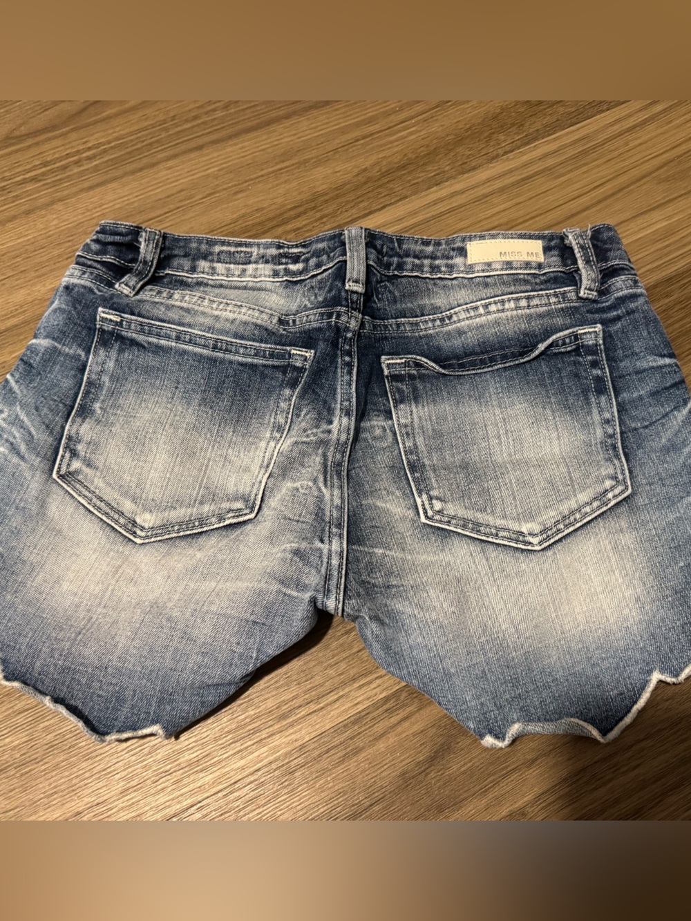 Miss Me Washed Light Blue Denim Cutoff Shorts - Picture 5 of 7